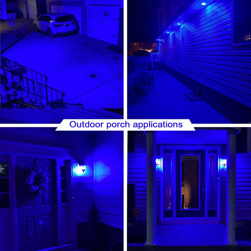 LED Blue Light Bulbs, 4 Pack, A19 E26 Base, 9W (60W Equivalent), Colored Lightbulbs for Holiday Lighting
