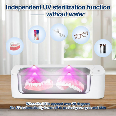 Hapehapy 17oz Ultrasonic Jewelry Cleaner, 500ML, 48KHz Sonic Cleaner with UV for Jewelry, Glasses, Phone, Makeup Brushes