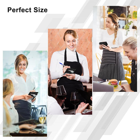 EcoVision Server Book for Waitress, Leather Waiter Organizer with Zipper Pocket, Restaurant Waitstaff Booklet, Guest