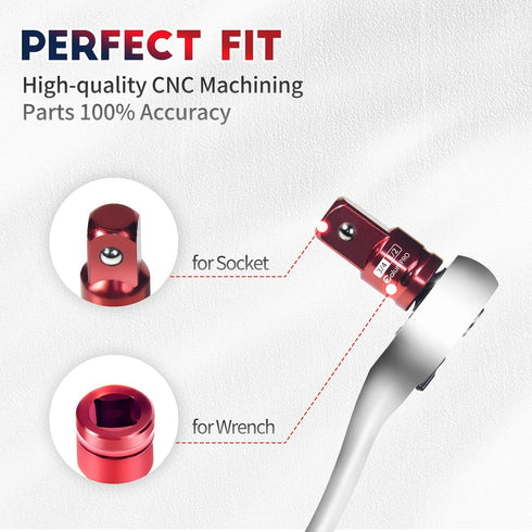 5PCS Impact Socket Adapter Set, Socket Converter & Reducer, 1/2 to 3/4, 1/2 to 3/8, 3/8 to 1/2, 3/8 to 1/4