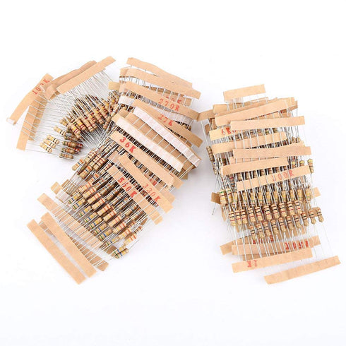 1000Pcs Resistor Kit, Electronic Resistance 5% Assortment 1 Ohm-10M Ohm 1/2W Carbon Film Resistors for DIY Projects