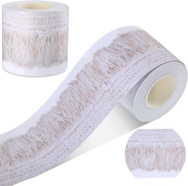 Boho Fringe Straight Borders, 65.6 Feet x 2.99 Inch Bulletin Board Border Strips for Classroom Home Decor