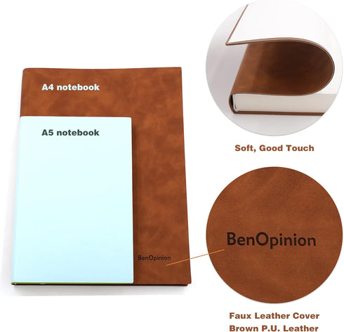 Large Blank Notebook Journal for Writing & Drawing, Soft Faux Leather Cover, 320 Pages, A4 8.4x11.4 inches
