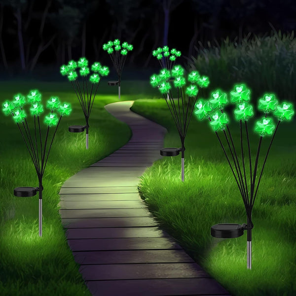 St. Patrick's Day Shamrock Pathway Lights, 8 in 1 Lucky Clover Light