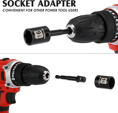 3/8" Set, 6 49 Sizes-5/16-Inch 3/4-Inch 8-22 mm, 3/8'' Set MIXPOWER Drive Deep Impact Socket Point, Piece Standard SAE