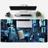 Japanese Gaming Arcade Blue Large Mouse Pad - Extended Desk Pad for Gaming Office Decor, 31.5x15.7 in