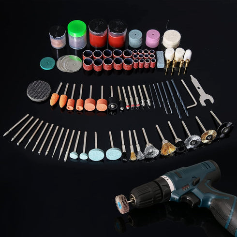 172PCS 1/8-inch Shank Power Rotary Tool Accessories Kit | Includes Carving Bits, Drill Bits & More