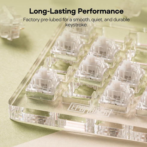 Set 35 5-Pin EPOMAKER Silent Mechanical Keyboard Switches - Pieces Factory Pre-Lubed, Linear/Tactile Switches