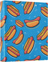 Aslsiy 3 1.5 Inch Kids Ring Binder Hot Dog with Mustard and Ketchup Girls Round Clipboard Binder Decorative Harcover