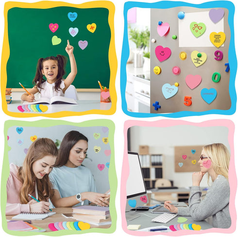 Teling 48 Pcs Heart Sticky Notes: 2160 Sheets, Heart Shaped Sticky Notepads, 3 x 3" Cute Self Sticky Notepads