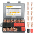 Thickened Copper Lugs Electric Wire Lugs AWG2 4 6 8 10 12 Gauge, 80Pcs Heavy Duty Battery Cable Lugs Ends with 80Pcs