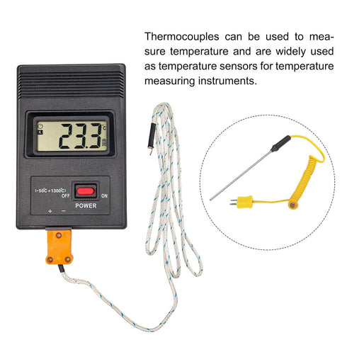 MECCANIXITY K Type Thermocouple Probe 3x100mm Handheld Temperature Sensor -50 to 1200°C (-58 to 2192°F)