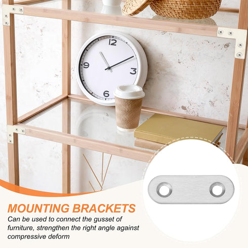 1.9"x0.6", 12 PATIKIL Flat Mending Plate Pcs Stainless Steel Straight Flat Bracket for Shelves Corner Braces Brackets