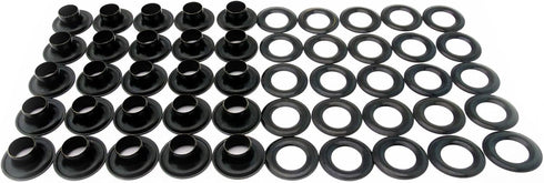 C.S. Osborne 25 Sets Black Grommets & Plain Washers, #B1-4 (1/2" Hole)