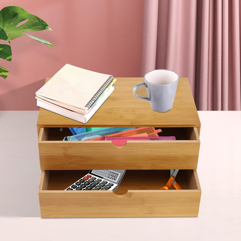 DDBESSIC 2 Desk Organizer Office Desktop Organizer with Drawer, Desk Top Accessories Stationary Organizer Desk Caddy