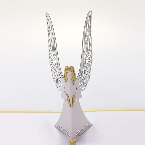 Dekali Designs Guardian Angel Pop Up Card, 3D Get Well Card, Funeral, Memorial, Christmas with Angel Blessing