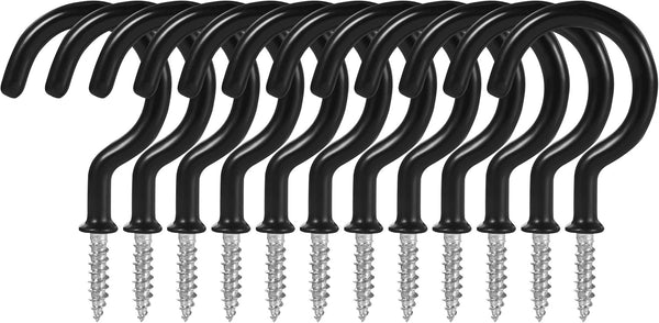 2 Inch Ceiling Hooks, Vinyl Coated Screw-in Cup Hook for Hanging Plants, Lights, Mugs - Heavy Duty Indoor Outdoor Use