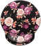 WAVEYU Mouse Pad with Wrist Support, Cute Designed Non-Slip Rubber Base Mousepad for Laptop, Black Flower