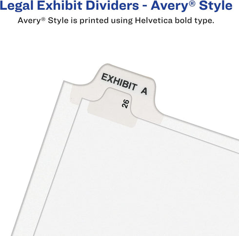 Avery Individual Legal Exhibit Dividers, 10, Side Tab, 8.5 x 11 Inches, Pack of 25