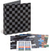 U Brands 1" Poly Performance Binder with 5 Tab Dividers and Labels, Silver Metal O-Rings, Checkered Print