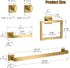 5-Pieces Set, 304 24.48 Inch Set Brushed Gold Bathroom Hardware SUS Stainless Steel Square Towel Bar with Towel Ring