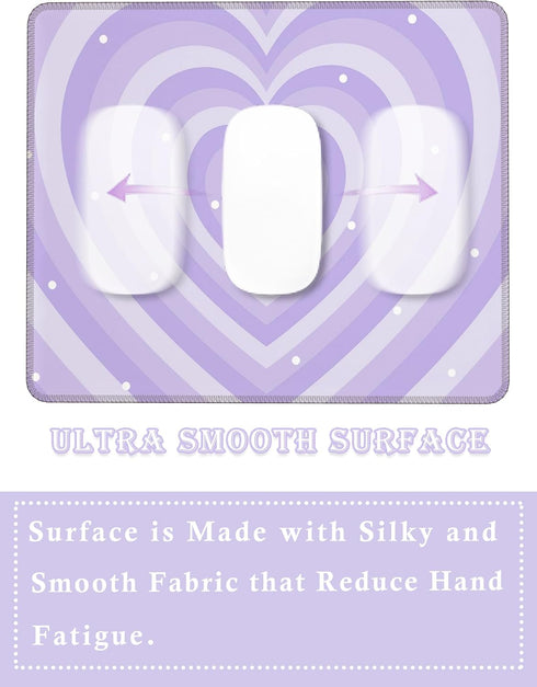 Pecfamly (9.4 x7.8 Inch) Girly Purple Mouse Pad, Aesthetic Lavender Mouse Pad Cute, Purple Desk Accessories