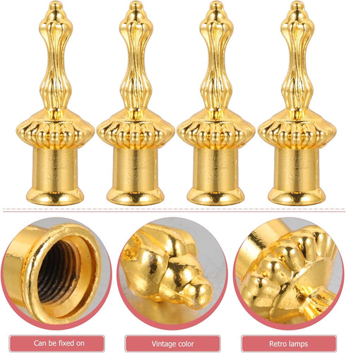 LIFKOME Set 4 1.96X0.78 Inches Lamp Finial Caps of - Solid Zinc Alloy Lamp Shade Holder Knobs for Table and Floor Lamps