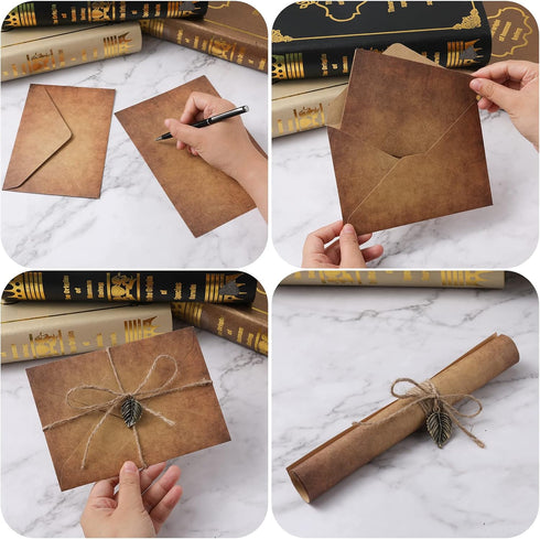 SAVITA Set of 30 Vintage Envelopes and Antique Papers, 16.5 x 11.5 cm, Includes Antique Envelopes and Papers