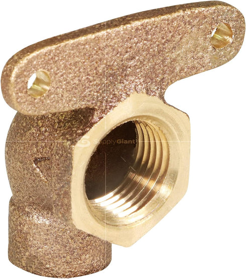 Everflow Supplies CFHE0012-NL 1/2" Nominal Diameter No Lead Hi-Ear Cast Brass 90 Degree Elbow with Sweat Socket