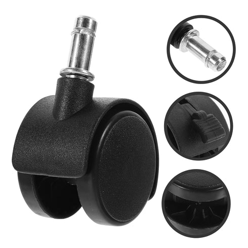 4pcs PRETYZOOM Mini Caster Wheels with Brake for Small Trash Cans Swivel Stem Replacement Wheels for Appliances Smooth