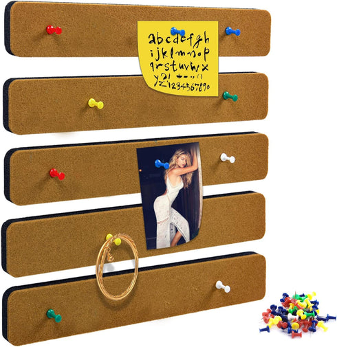 Bulletin Board Cork Board for Walls, Pin Board for Office, Brown Cork Boards for Wall Decoration
