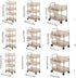 Dtipbah Clear Rolling Beauty Storage Cabinet Multi Shelves Rolling Cart Organizers for Skincare Cosmetics Collection