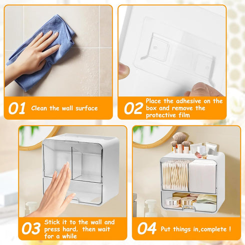 Qivine Tampon Holder for Bathroom Wall, Feminine Product Organizer Wall Mounted Tampon Dispenser, Pad Dispenser Wall