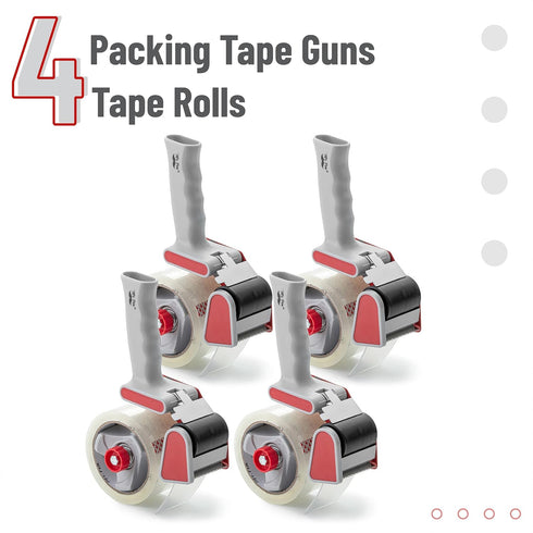 Mr. Pen Packing Tape Dispenser Gun 2-Inch, 4 Pack with Heavy Duty Clear Packing Tape