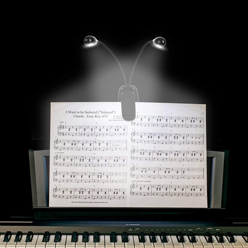 4 Pack 4 TEECOO Music Stand Lights, Eye Caring Clip-on Piano Light, USB & AAA Battery Operated, LED Book Reading Lamps