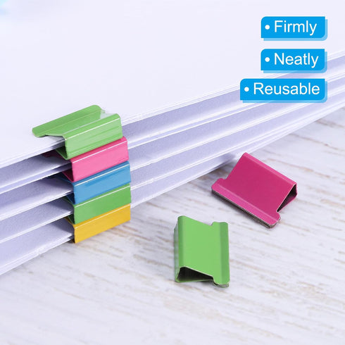 PATIKIL 4.5" x 1" Clam Clip Dispenser, 1 Pcs Binder Clam with 50 Pcs Clips for Office Home Documents, Light Blue