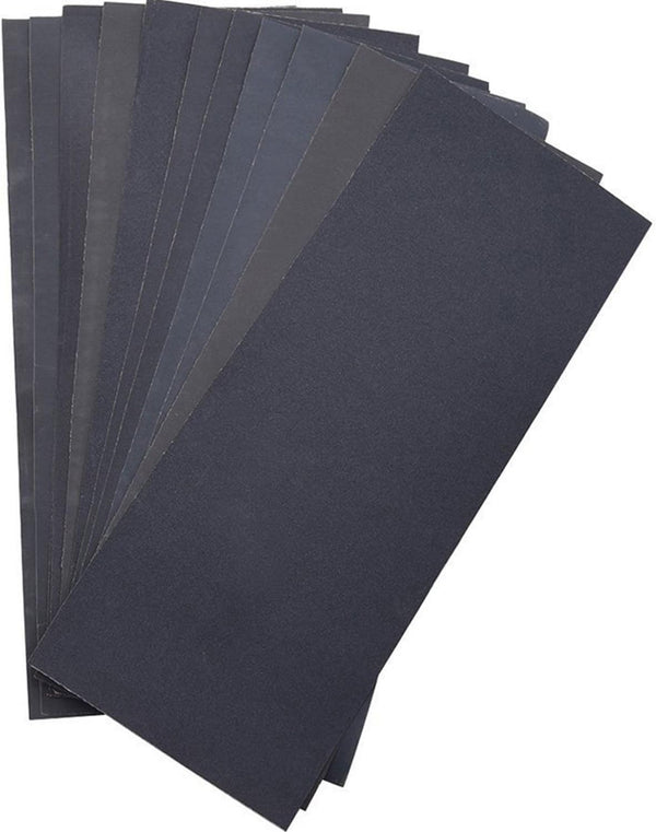 LANHU Abrasive Dry Wet Waterproof Sandpaper Sheets Assorted Grit for Wood, 12 Sheets