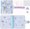 SOUL MAMA Mini Binder with Cash Envelopes - Cute Daisy Blue A8 Binder Wallet, Money Organizer for Cash, Mini 3 Ring