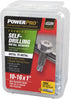 Power Pro Premium Self-Drilling Metal Screws, Zinc Plated Steel, Box of 105 Screws, #10 x 1 inch
