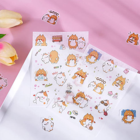 Doraking 250 Sheets Cute Cartoon Dog Memo Notes - Writing Pads with 2 Sheets Decorative Stickers