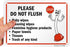 7" 10" 55 SmartSign x 'Please Do Not Flush Wipes/Feminine Hygiene Products/Paper Towels/Tissues/Trash' Bathroom Sign