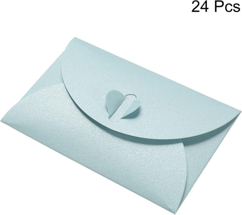 PATIKIL Mini Envelopes, 24 Pack Heart Clasp Tiny Items Storage, Cute Present Card Holder for Wedding Party