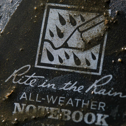 Rite in the Rain Weatherproof Side Spiral Notebook, Black Cover, 4.625" x 7", Universal Pattern (No. 773)