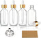 AOZITA 4 Pcs 1 oz Golden Cap Clear Dropper Bottles (30ml) with 1 Funnel & 4 Labels for Essential Oils