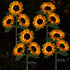 Solar Sunflower Lights, 800mA Solar Garden Light with Real Looking Flowers for Outdoor Waterproof Stake Lights (2 Pack)