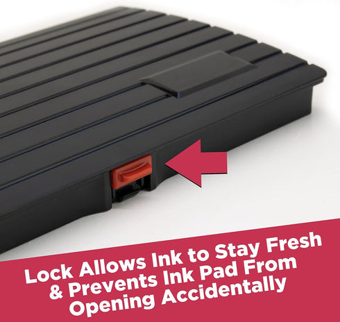 Large Premium Black Ink Stamp Pad - 3" by 6" Quality Felt Pad
