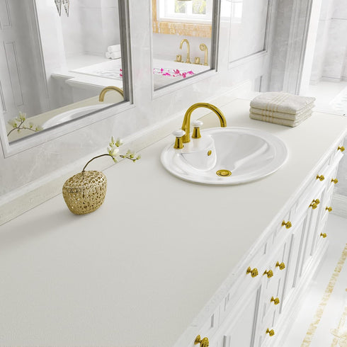 CRE8TIVE 12"x80" Cream White Peel and Stick Wallpaper - Waterproof Self Adhesive Matte Vinyl for Bathroom, Cabinets