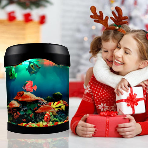 6 5 Toycol Fake Fish Lamp, Nightly Lifelike Desk Electric Mood Light, LED Light Tank with Color Changing and Fake Fish