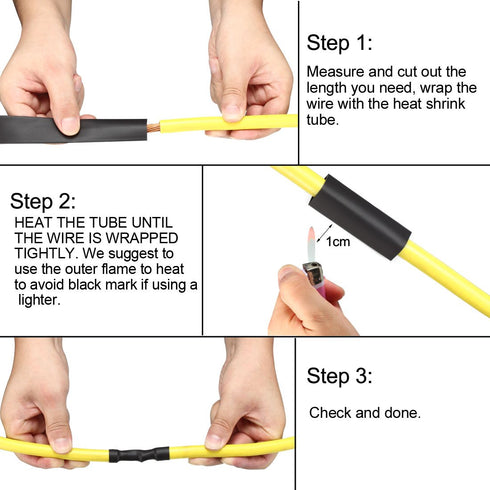 uxcell Heat Shrink Tubing 12.7mm(1/2") Dia 20mm Flat Width 2:1 Heat Shrink Wrap Cable Sleeve, 5m White