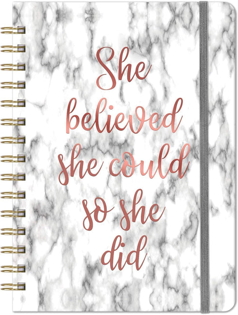 Frasukis Ruled Notebook/Journal - College Ruled Spiral Notebook, 8.5" x 6.4", Waterproof Hardcover
